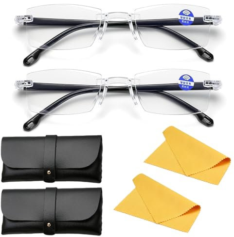 Intelligente Zoom Lesebrille 2pcs Zoom Brille Autozoom Brille für Presbyopie Passen Sie Die Brille Mit Klarem Fokus für Männer Und Frauen Automatisch an Zeigen Sie Klare Sicht Und Flexible Bügel
