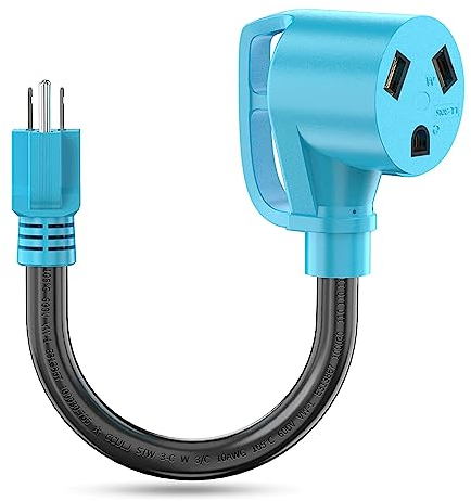 30-A Anhängerstecker 110-V Steckdose 15-A Stecker Auf 30-A Buchse Adapter NEMA 5-15P Auf TT-30R Netzteil Schwer Entflammbar UV Beständig Wasserfest NEMA 5-15P Stecker