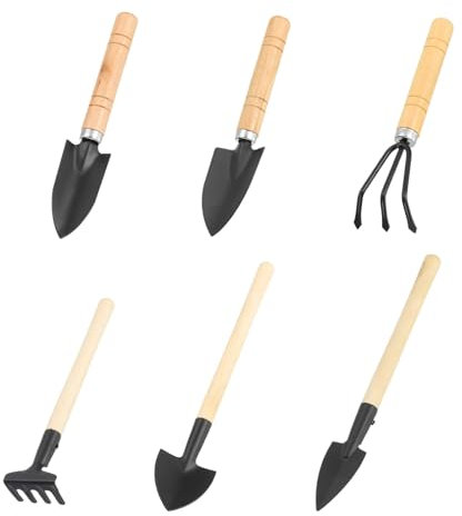 PATIKIL Mini Garden Plant Tool Set, 6 Pack Trowel Shovel Succulent Gardening Hand Tools for Seedlings Bonsai Herbs Planting