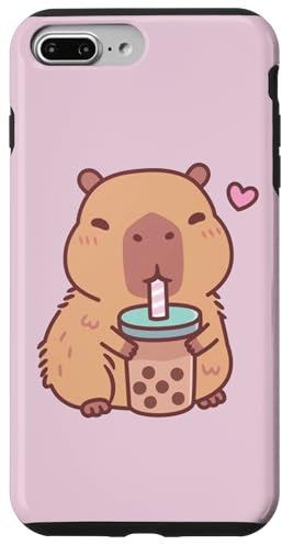 Kawaii Capybara Drinking Boba Bubble Tea For Girls Teen Kids Case for iPhone 7 Plus/8 Plus