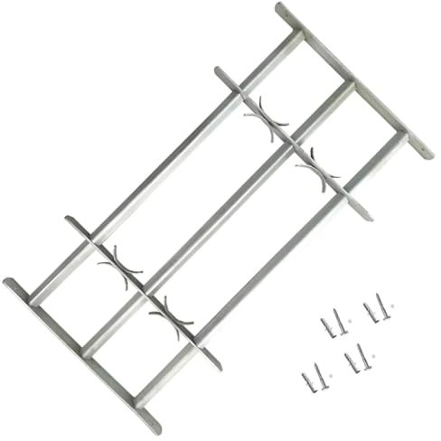 Sufrk Grate per Finestre Regolabili 3 Barre Trasversali 700-1050 mm,Grate per Finestre Antiscasso,Estensibili Zincate in Acciaio Inferriate di Sicurezza