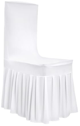C-Juzarl 20 Stücke Weiß Stuhlhussen Stuhl-Stretchhusse Stuhlabdeckung Stuhlbezüge Elasthan Abdeckung Dekoration Trauung Bankett, 40-55cm