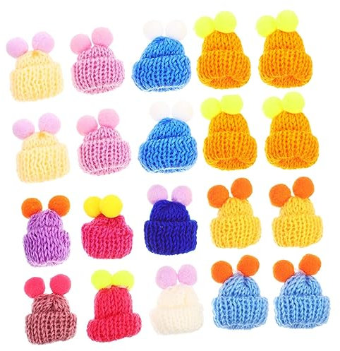 TOYANDONA 60-teiliges Mini-strickmützen-Set Bastel- und Dekorative Puppenmützen Wollgarn-weihnachtsdekoration für Projekte