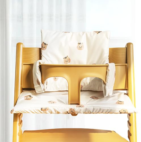 WANDGU Hochstuhl Sitzkissen Set: Rutschfest Hochstuhl Sitzkissen Set mit Doppelte Polsterung an Rückenlehne Einfache Befestigung, Sitzverkleinerer für Hochstuhl für Stokke Tripp Trapp Kinderhochstuhl