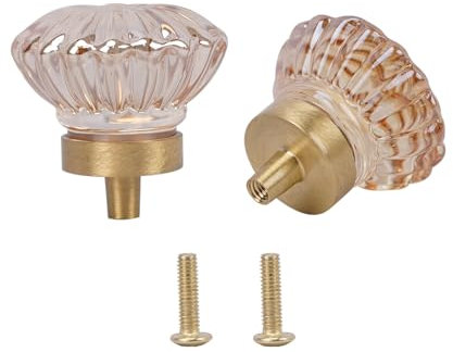 HO2NLE 2 Stück Schrankknöpfe Kristall Floral Kristallknäufe 45mm Möbelknöpfe Kristall für Kommode, Schränke, Küche, Garderobe