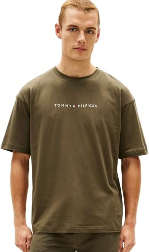 Tommy Hilfiger Herren Ss Logo Tee UM0UM03643 S/S T-Shirt, Khaki (Armeegrün), M