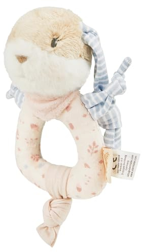 Sterntaler Greifling Hase Hanni - aus weichem Flausch & Jersey - mit Knotendetails & Rassel - Baby Entdecker Spielzeug - ab Geburt - fördert die Motorik & Sinne, quarzrosa