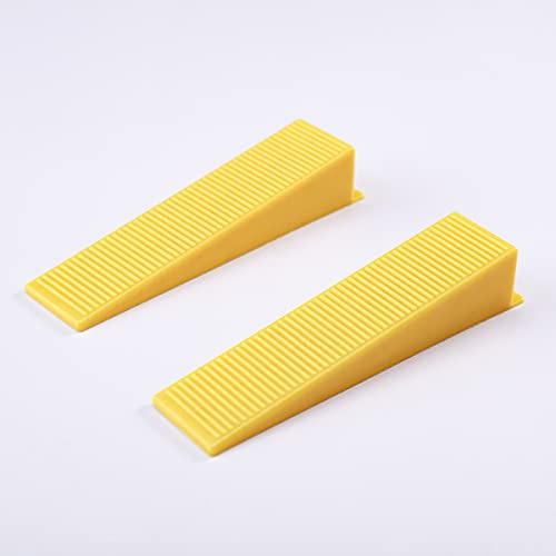 400 Pcs Reusable Tile Leveling System Wedges Kit for 1/8,1/12, 1/16, 1/32 Spacers - Tile Leveler Installation Tools for Perfect Tile Alignment (400PCS(Yellow))