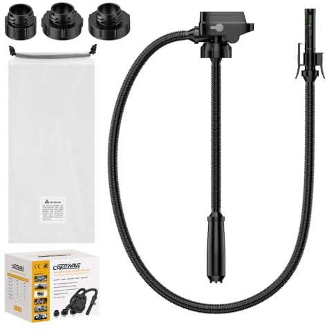 CrestWave Automatic Cordless Fuel Transfer Pump, 3.2 GPM Gas Can Pump Battery Powered, Compatible with DeWalt 20V & Milwaukee M18, for Lawn Mower, Tractor, Generator Fueling - Bare Tool