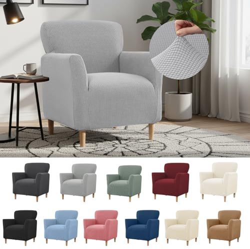 Stretch-Sesselbezug mit Armlehnen, Elastischer Strick Spannbezug für Sessel Polsterstühle, Universelle Sesselschoner für Wohnzimmer, Büro, Abdeckung zum Schutz vor Flecken, Haaren Verschleiß