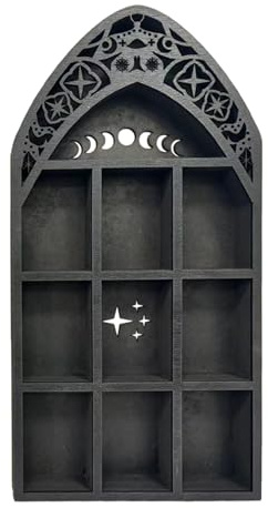 Générique Wandregal – für Kristalle, Wandständer aus Holz, Vitrine und Ständer, für Wandschmuck, Gothic-Schrank für Schlafzimmer, Nagellack
