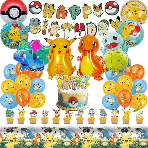 Kit de Décoration Anniversaire 53 Pièces, Ballons, Décor Gâteau, Bannière, Accessoires de Fête