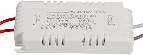 ZAICOLER Transformador Electrónico de 220V-12V para Luces Halógenas, Fuente de Alimentación Duradera para Bombillas G4/G5.3 y MR11/MR16, Aprobado por CE, 1 Unidad