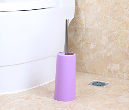 Yiyida Toilet Brush and Holder, Wide choice of beautiful Toilet Brush and Holder, Stainless Steel Handle ,Purple