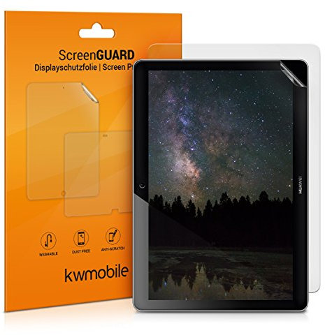 kwmobile 2X Tablet Schutzfolie kompatibel mit Huawei MediaPad T3 10 Folie - Full Screen Protector - Tablet Displayfolie entspiegelt