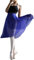 Hoerev Frauen Mädchen Erwachsene Transparenter Wickelrock Ballettrock Ballett Tanz Tanzbekleidung, Schatz Blau, L