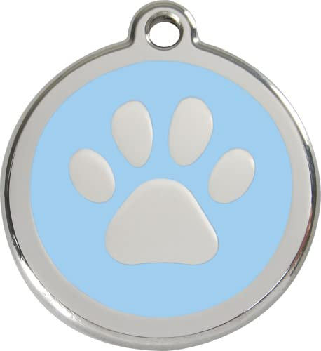 Red Dingo Hundemarke Pfote inklusive Gravur (L, hellblau)