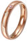 JewelryWe Schmuck Unisex Ringe Edelstahl Ring mit His Queen Zirkonia Freundschaftsringe Eheringe Trauringe Verlobungsringe für Damen Rose Gold, kostenlose Gravur, Größe 52