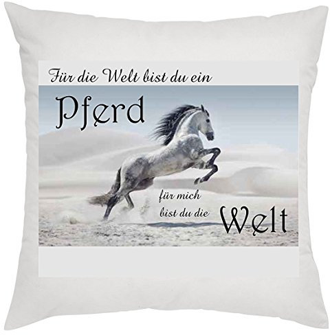 Crealuxe Für die Welt bist du EIN Pferd... Zierkissen, Sofakissen, bedrucktes Kissen, Bauwollkissen