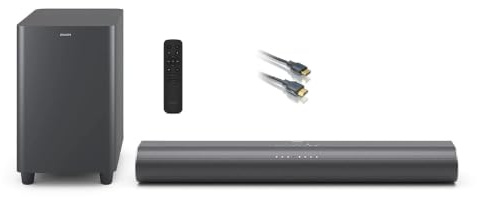 Philips Soundbar 2.1 K-System, 400 W maximale Gesamtleistung, Subwoofer-Splitter, aktiv, dr (TAB6100/10)