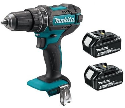 Makita DHP482Z LXT 18V Cordless Combi Drill Body with 2 x 5.0Ah BL1850 Batteries