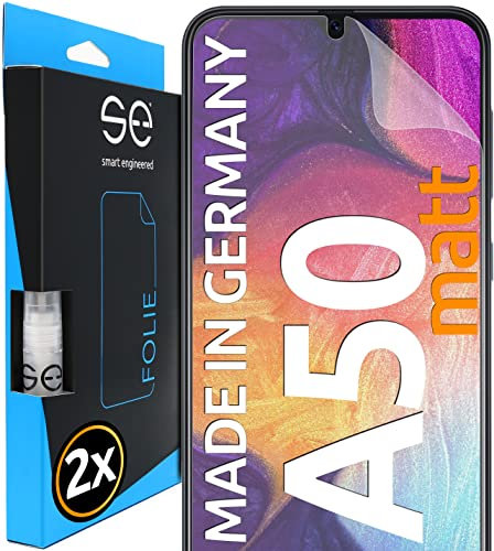 2x se® 3D SCHUTZFOLIE Entspiegelt für Samsung Galaxy A50,Anti-Staub, 100% Fingerabdruck & FaceID kompatibel, einfache blasenfreie Installation, Ultra-Klar, Stoß-Kratzfest, aus Deutschland