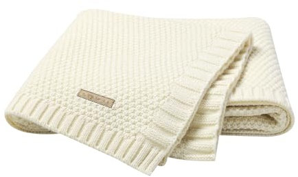 Odot Babydecke Mädchen Jungen, Babydecken 80 x 100 cm Strickdecke Weich und Atmungsaktiv, Kuscheldecke für Badetuch, Kinderdecke Neugeborene Geschenke