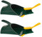 Novaliv Lot de 2 kits de balayage Jumbo, avec griffes, en 2 pièces, en plastique, vert et jaune, à poils courbes, avec pelle de balayage et balayeuse à main
