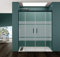 Box doccia - GME - Basic Black Spazio - Frontale 2 fogli fissi + 2 fogli scorrevoli - in trasparente o gelo plus (142-152 cm, FROST PLUS)