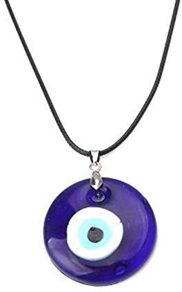 RUIZHEN Evil Eye Pendant Necklace Turkish Evil Eye Necklace Glass Eye Leather Rope Necklace for Women Men Protection Lucky Jewelry, Copper