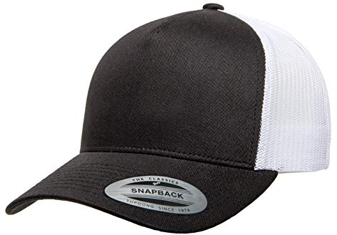 Yupoong Herren YP Classics 5-Panel Retro Trucker Cap-2-Tone Hut, schwarz/weiß, Einheitsgröße