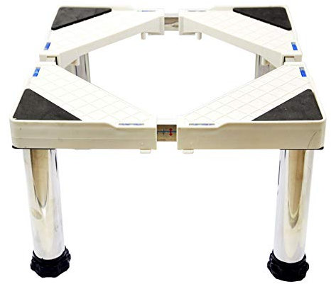 MiSMiAO Waschmaschinensockel,Waschmaschinen Untergestell,KüHlschrank Podest Gestell 4 Beine Einstellbare Breite 42-65cm,Edelstahl BäRenlast 600 Kg Rutschfester Rahmen(height:9.4-10.6in)