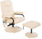 HOMCOM Fauteuil de Massage et Relaxation électrique pivotant inclinable avec Repose-Pied revêtement synthétique Beige