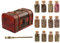 Pentagramtree Kräuter Set im Vintage Holzkoffer – 100% Natur getrocknete Heilkräuter im Glas mit Korken & Zange – Geschenkbox für Rituale, DIY, Hexen, Aromatherapie, Deko (12er Kräuterset)