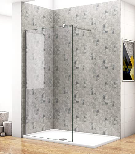 Acezanble Walk in Dusche 100x200cm Duschabtrennung Duschwand 8mm Nano Glas