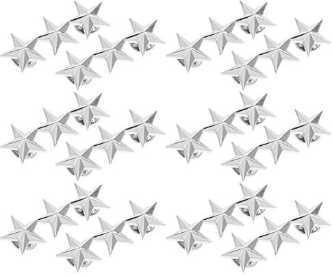 Milisten 12pcs Stern Badge Revers Pin Stern Pullover Brosche Jacke Pin Dekoration für Rucksack Kleidung Kragen Hut Dekorative Revers Pin, 5X2cm, Zink
