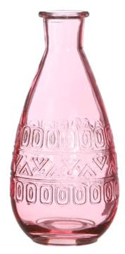 NaDeco Glasflasche 'Rome', Höhe 15,8cm, Durchmesser 7,5cm, viele Farben zur Auswahl | Glasvase Dekoflasche | Glas-Flaschen | Deko-Vasen | Kleine Flaschen | Deko-Blumenvase, Farbe:Hellpink
