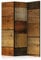 murando Akusticher Raumteiler Holz Foto Paravent 135x172 cm beidseitig auf Vlies-Leinwand Bedruckt Akustikschaum Trennwand Spanische Wand Sichtschutz Home Office Holzoptik Wood Bretter f-C-0244-z-b