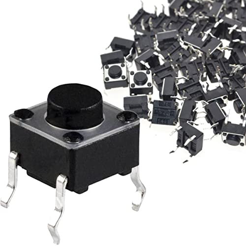 DAOKAI, 100 Uds., botón pulsador táctil de 4 pines, 6x6x5mm, interruptor momentáneo Vertical, botón en miniatura, componentes electrónicos para Panel PCB