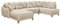 PAMPLONA Wohnlandschaft in U-Form, Beige - Ausziehbares Sofa mit Schlaffunktion und Bettkasten - 338 x 91 x 212 cm (B/H/T)