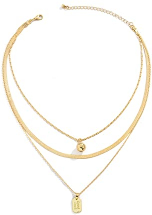 Skcess Snake Kette Gold, Zarte Halskette Vergoldet Kugel Buchstaben Anhänger Schlangenkette Geburtstagsgeschenk Frauen Halskette