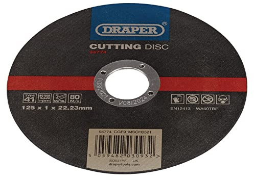 Draper 94774 Metal Cutting Disc, 125 x 1 x 22.23mm