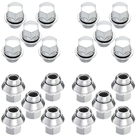 Twilight Garage 20 dadi esagonali di ricambio per cerchi in lega M12 x 1,5, 19 mm, per cerchi in lega Focus, Mondeo, Fiesta, Escort, Cortina, Capri, Puma, Transit Connect, Ka, Kuga, C-max (cromati)