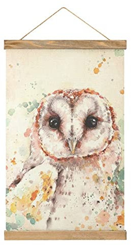 Porte-posters magnétiques en forme de chouette, aquarelle, motif animaux - Pour décoration murale - Pour le salon