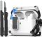 RFUNGUANGO Custodia Compatibile con AirPods Pro 2 (2023/2022/2019) con Clip di Blocco di Sicurezza, Custodia Pop-up Automatica Protettiva Rigida Antiurto per Tutto il Corpo,Bianco