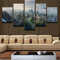 TONATO 5 Panel Star Wars Landschaft Millennium Falcon Gemälde Leinwand Wandkunst Immobilien Dekor Wohnzimmer Leinwand Druck modernes Malerei,XL