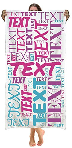 Reuhen Personalisiertes Strandhandtuch mit Foto/Bild/Text/Name,Personalisierte Badetuch Individuelle Mikrofaser Verschiedene Designs,Personalisierte Camping Pool Geschenke