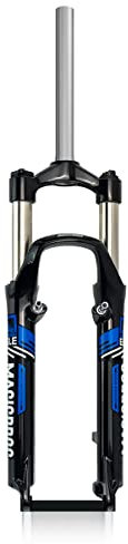 TISORT 26 Zoll MTB Federgabel Federweg 100mm 1 1/8 Zoll Canti Sockel V-Brake 9 Mm QR-Stütze/Scheibe 28,6 Mm Gewindeloser Gabelschaft(Black Blue)