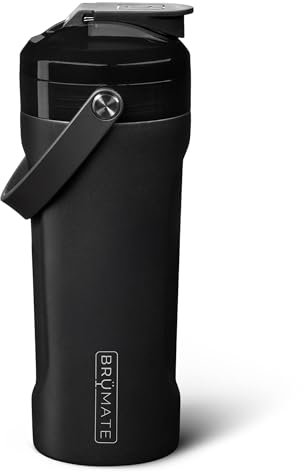 BrüMate MultiShaker Mixer-Shaker-Flasche, 100 % auslaufsicherer, isolierter Edelstahl, Pre-Workout- und Protein-Shaker-Flasche für das Fitnessstudio, 750 ml, Mattschwarz