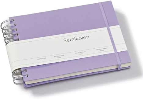 Semikolon 369985 Spiral Album Mini Mucho - 25x16 cm - Fotoalbum, 90 Seiten cremeweiß, Fotobuch, lilac silk lila